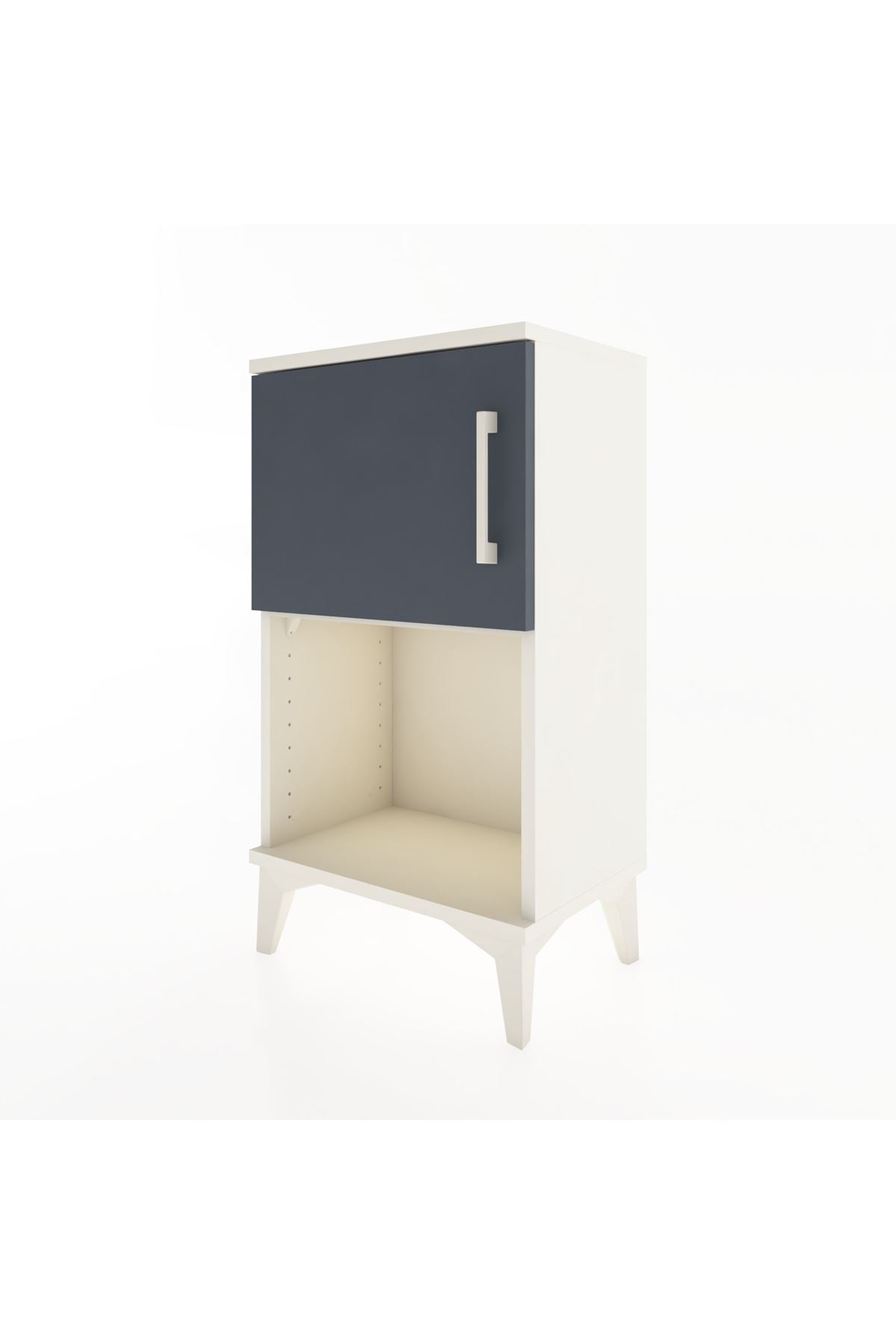 Arges Komodin 2 Raflı 2 Çekmeceli Tek Kapaklı 44x30x80 - S08M004V2A