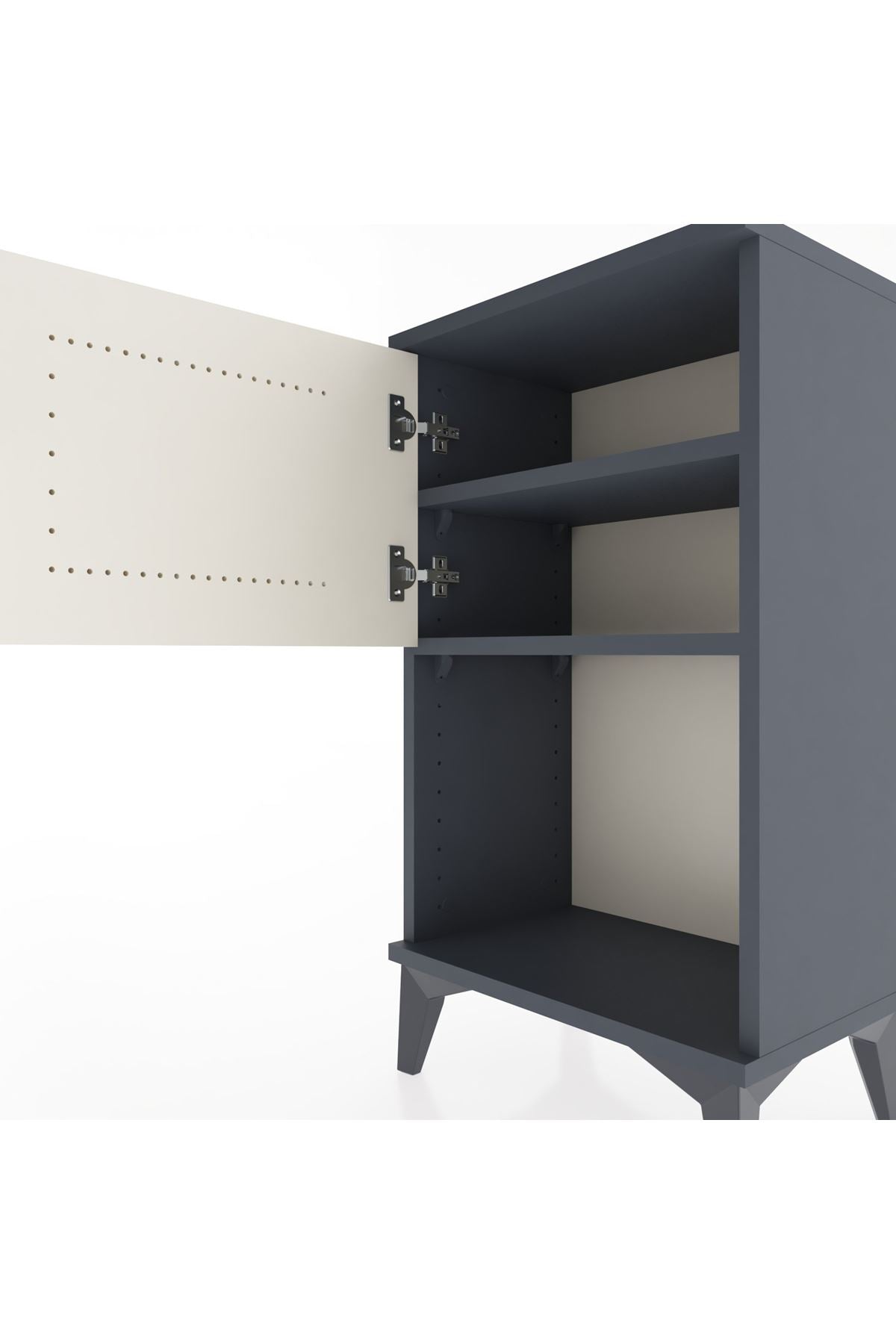 Arges Komodin 2 Raflı 2 Çekmeceli Tek Kapaklı 44x30x80 - S08M004V4A