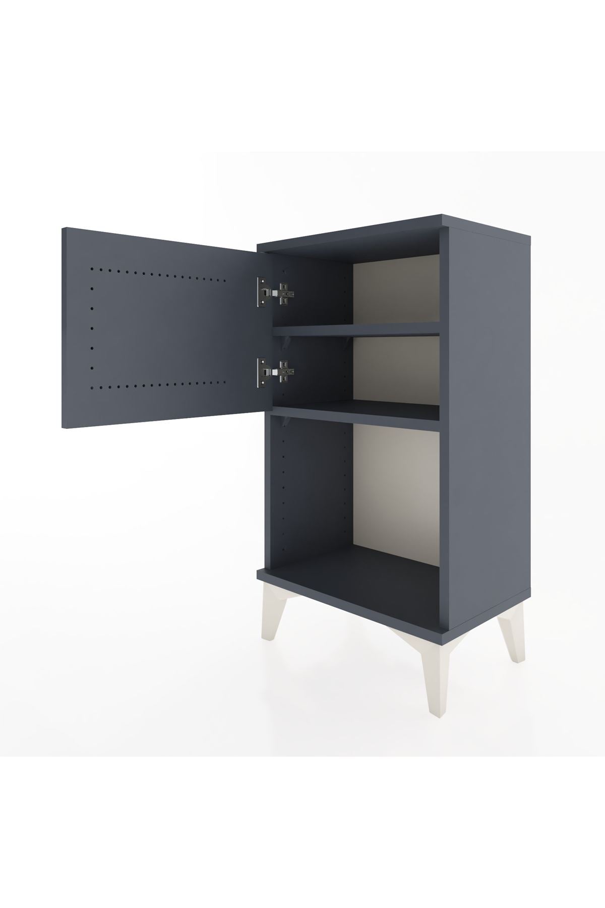 Arges Komodin 2 Raflı 2 Çekmeceli Tek Kapaklı 44x30x80 - S08M004V5A