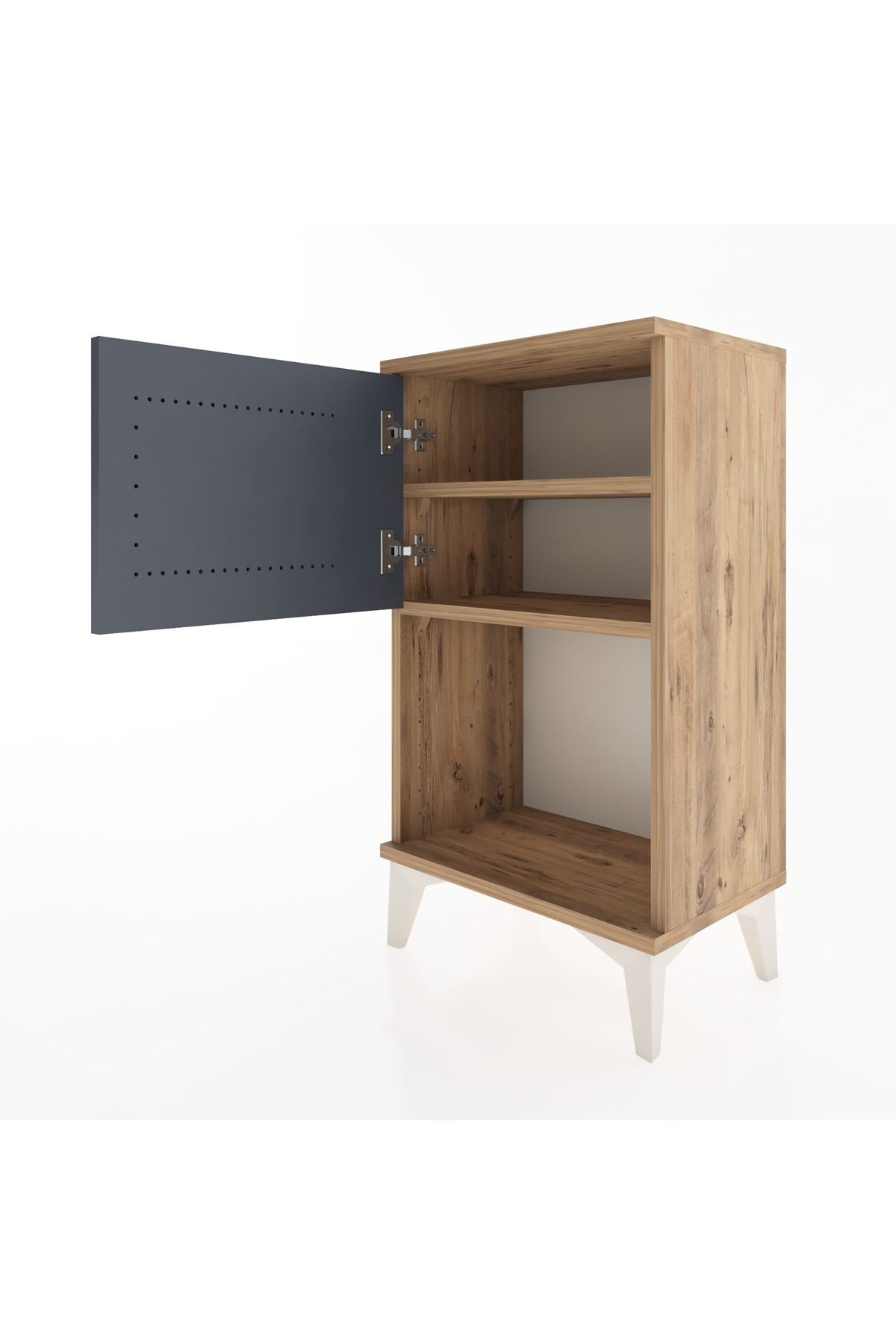 Arges Komodin 2 Raflı 2 Çekmeceli Tek Kapaklı 44x30x80 - S08M004V8A