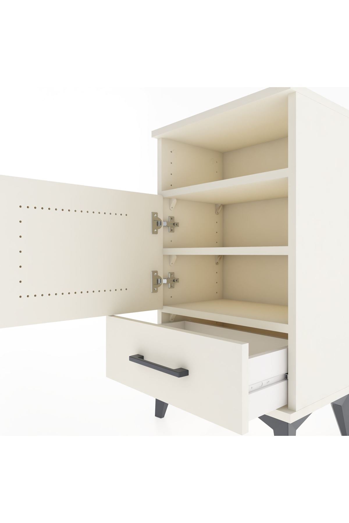 Arges Komodin 2 Raflı Tek Kapaklı 44x30x80 - S08M005V1A