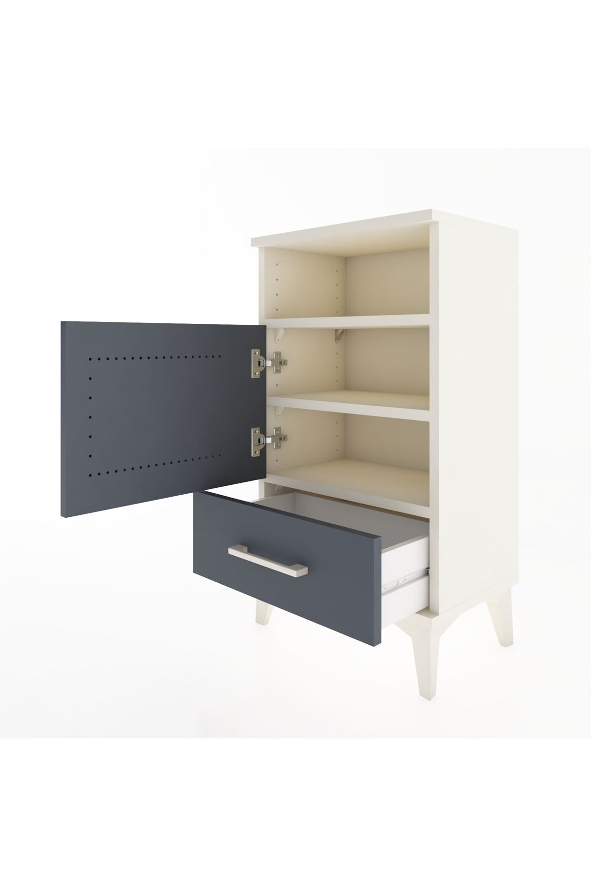 Arges Komodin 2 Raflı Tek Kapaklı 44x30x80 - S08M005V2A