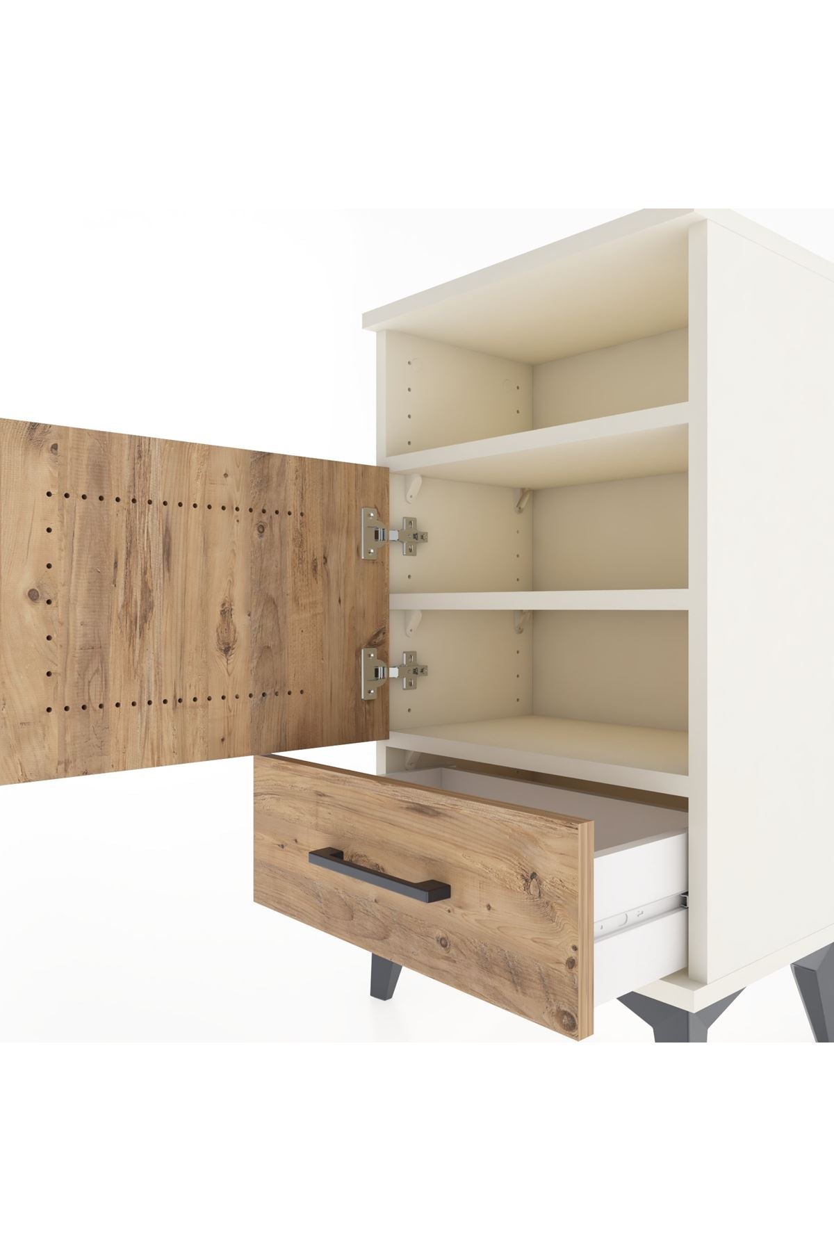 Arges Komodin 2 Raflı Tek Kapaklı 44x30x80 - S08M005V3A
