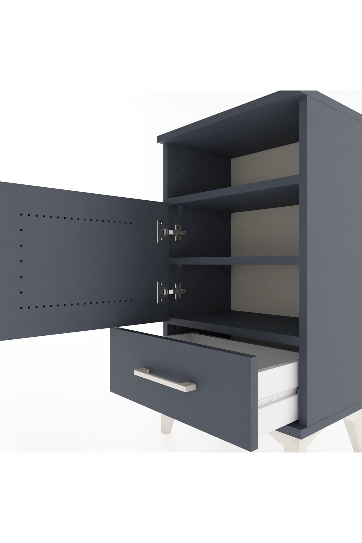 Arges Komodin 2 Raflı Tek Kapaklı 44x30x80 - S08M005V5A