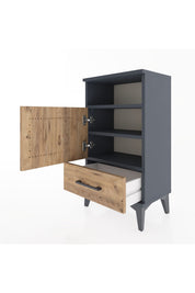 Arges Komodin 2 Raflı Tek Kapaklı 44x30x80 - S08M005V6A
