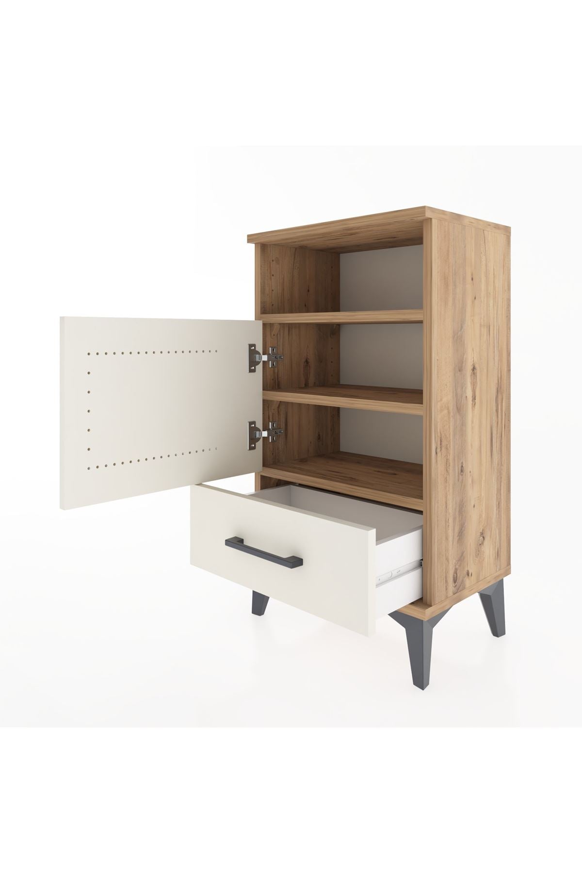 Arges Komodin 2 Raflı Tek Kapaklı 44x30x80 - S08M005V7A