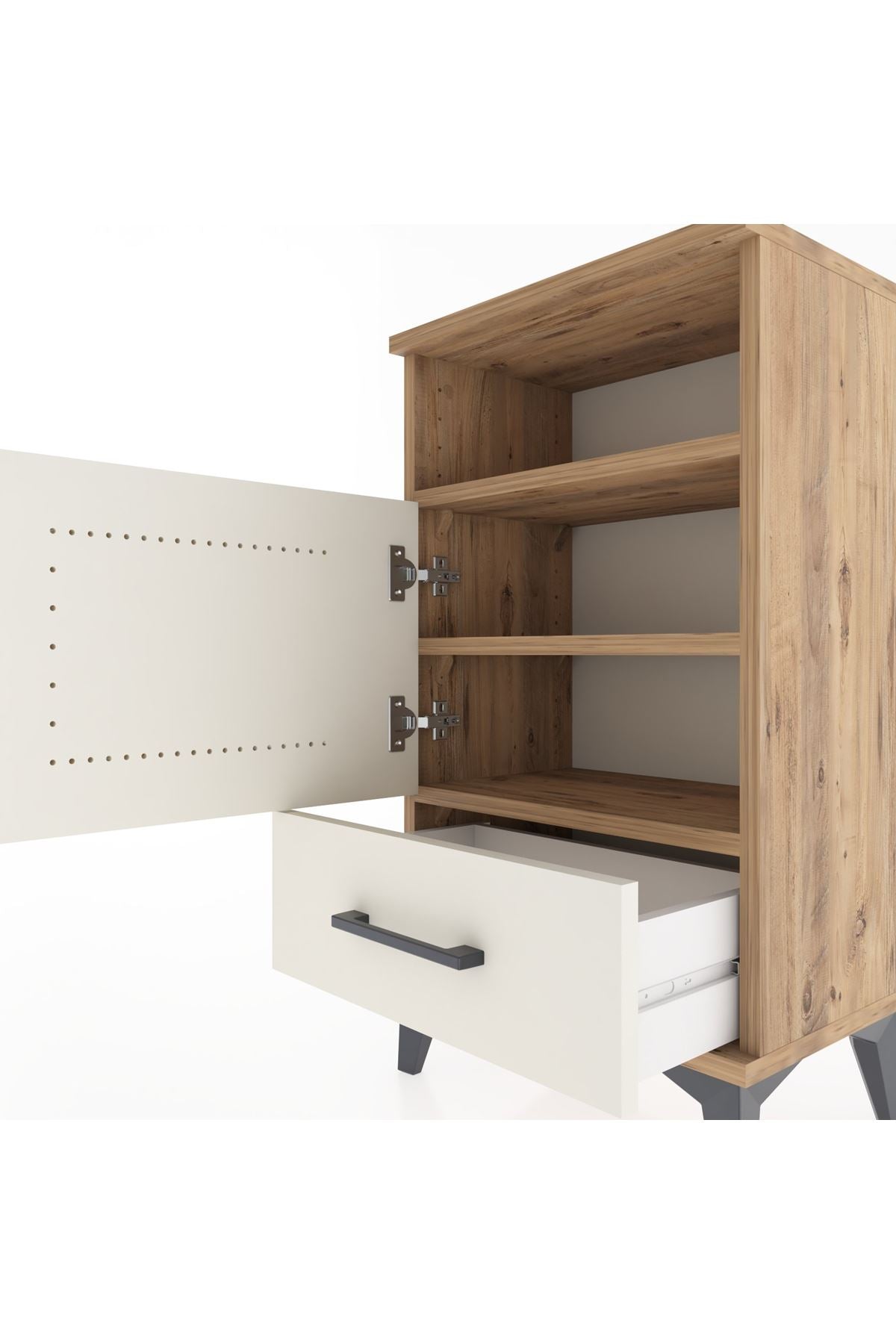 Arges Komodin 2 Raflı Tek Kapaklı 44x30x80 - S08M005V7A