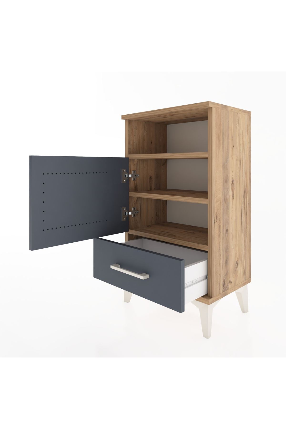 Arges Komodin 2 Raflı Tek Kapaklı 44x30x80 - S08M005V8A