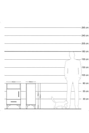 Arges Komodin 2 Raflı Tek Kapaklı 44x30x80 - S08M005V8A