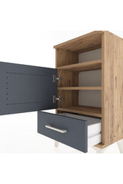Arges Komodin 2 Raflı Tek Kapaklı 44x30x80 - S08M005V8A