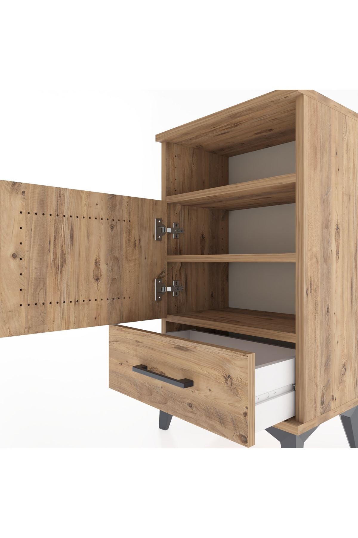 Arges Komodin 2 Raflı Tek Kapaklı 44x30x80 - S08M005V9A