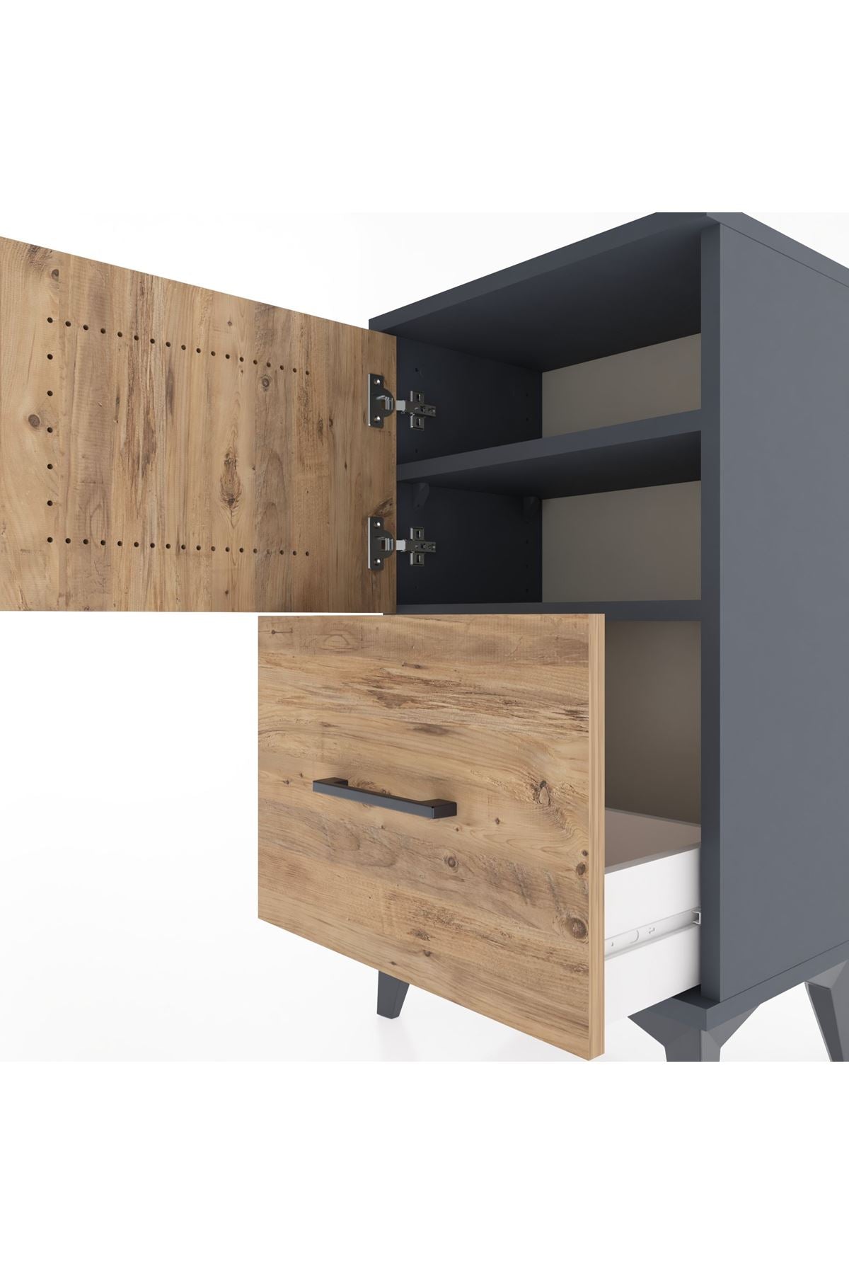 Arges Komodin Tek Raflı Tek Çekmeceli Tek Kapaklı 44x30x80 - S08M007V6A