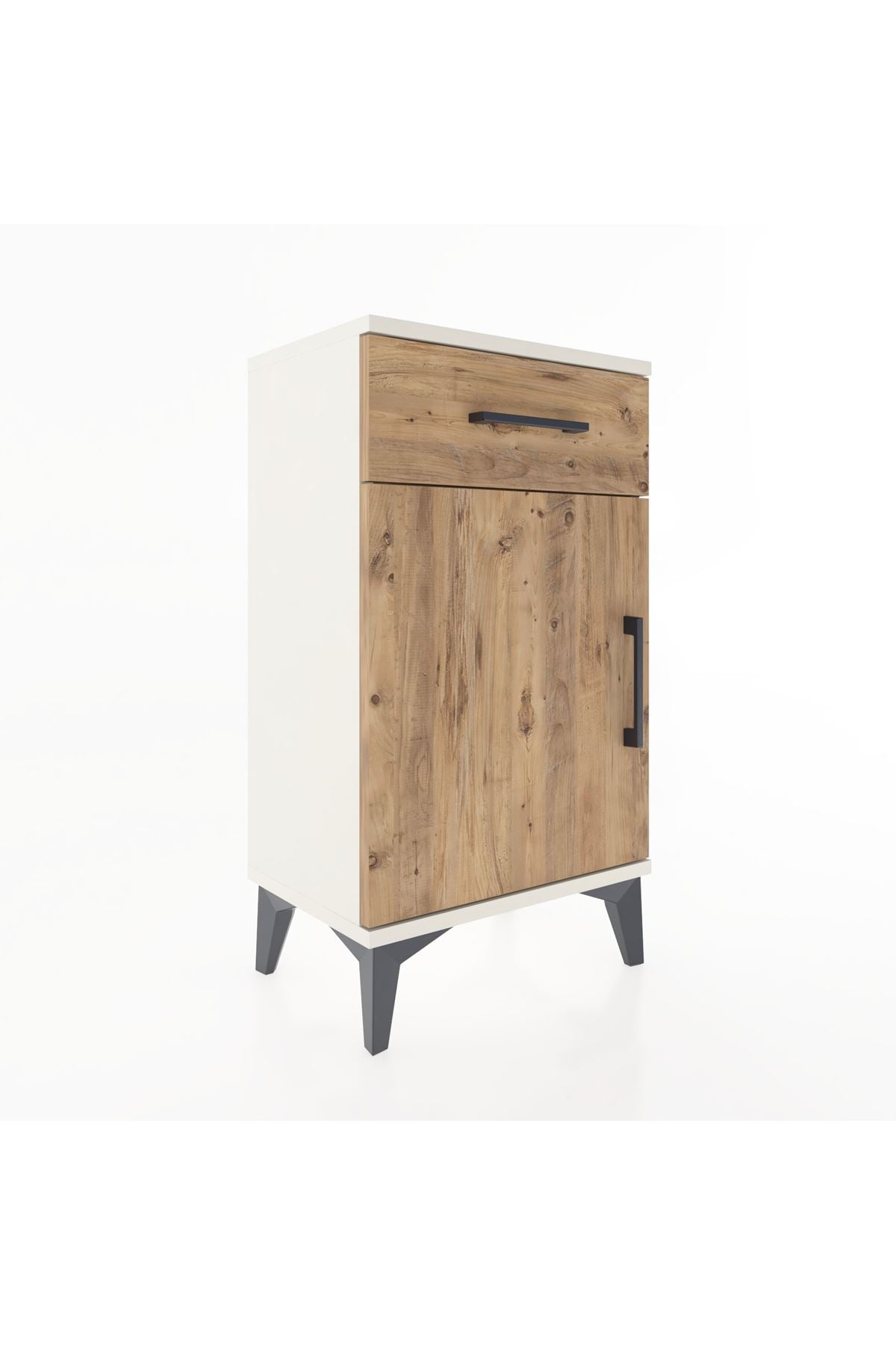 Arges Komodin 2 Raflı Tek Çekmeceli Tek Kapaklı 44x30x80 - S08M009V3A