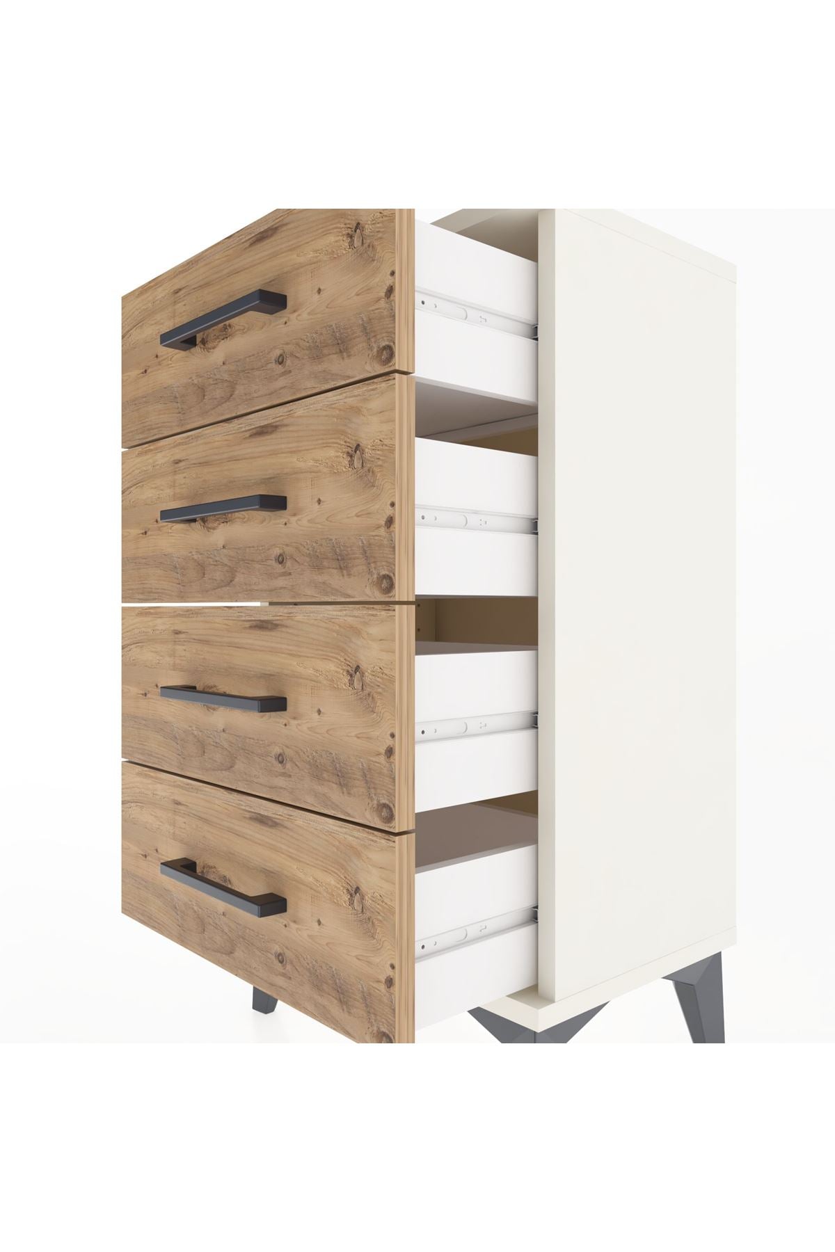 Arges Komodin 2 Raflı Tek Kapaklı 44x30x80 - S08M011V3A