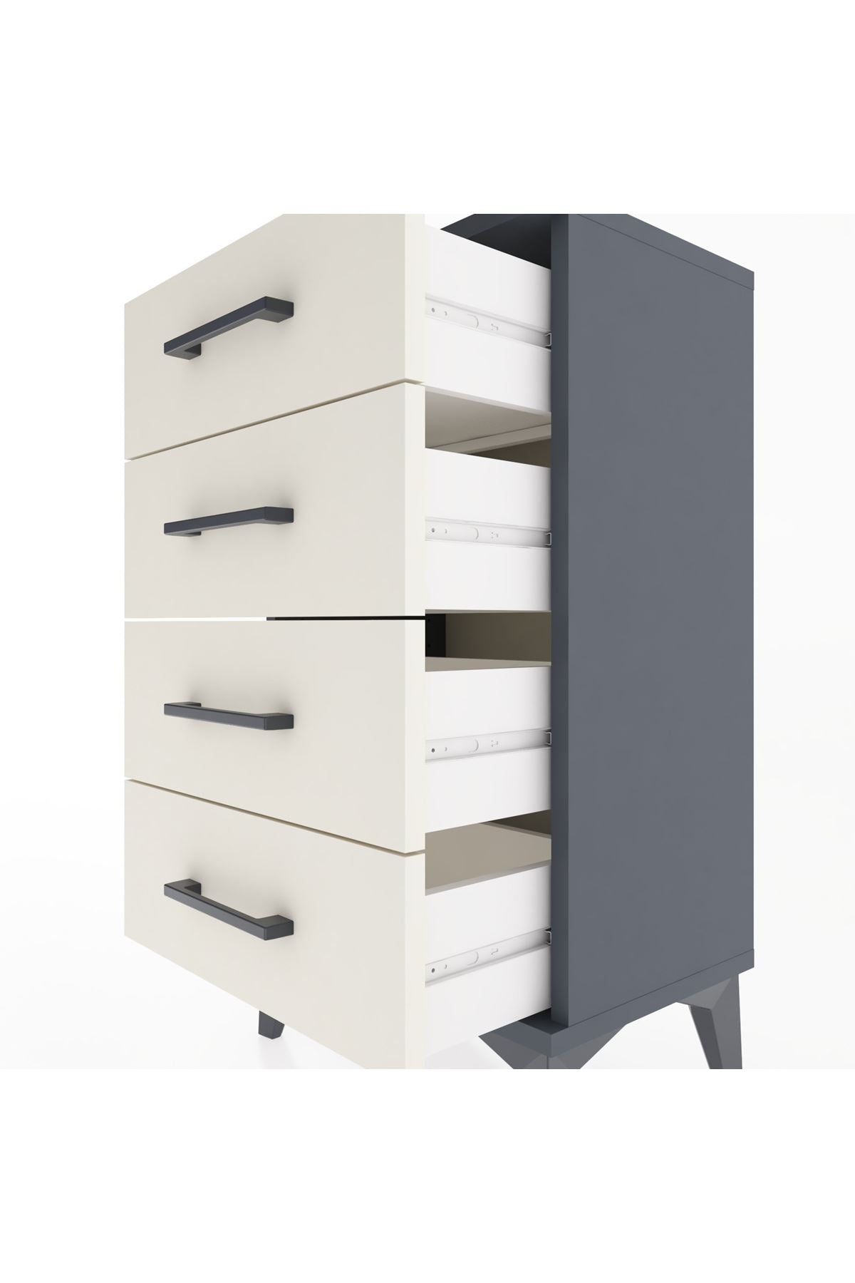 Arges Komodin 2 Raflı Tek Kapaklı 44x30x80 - S08M011V4A