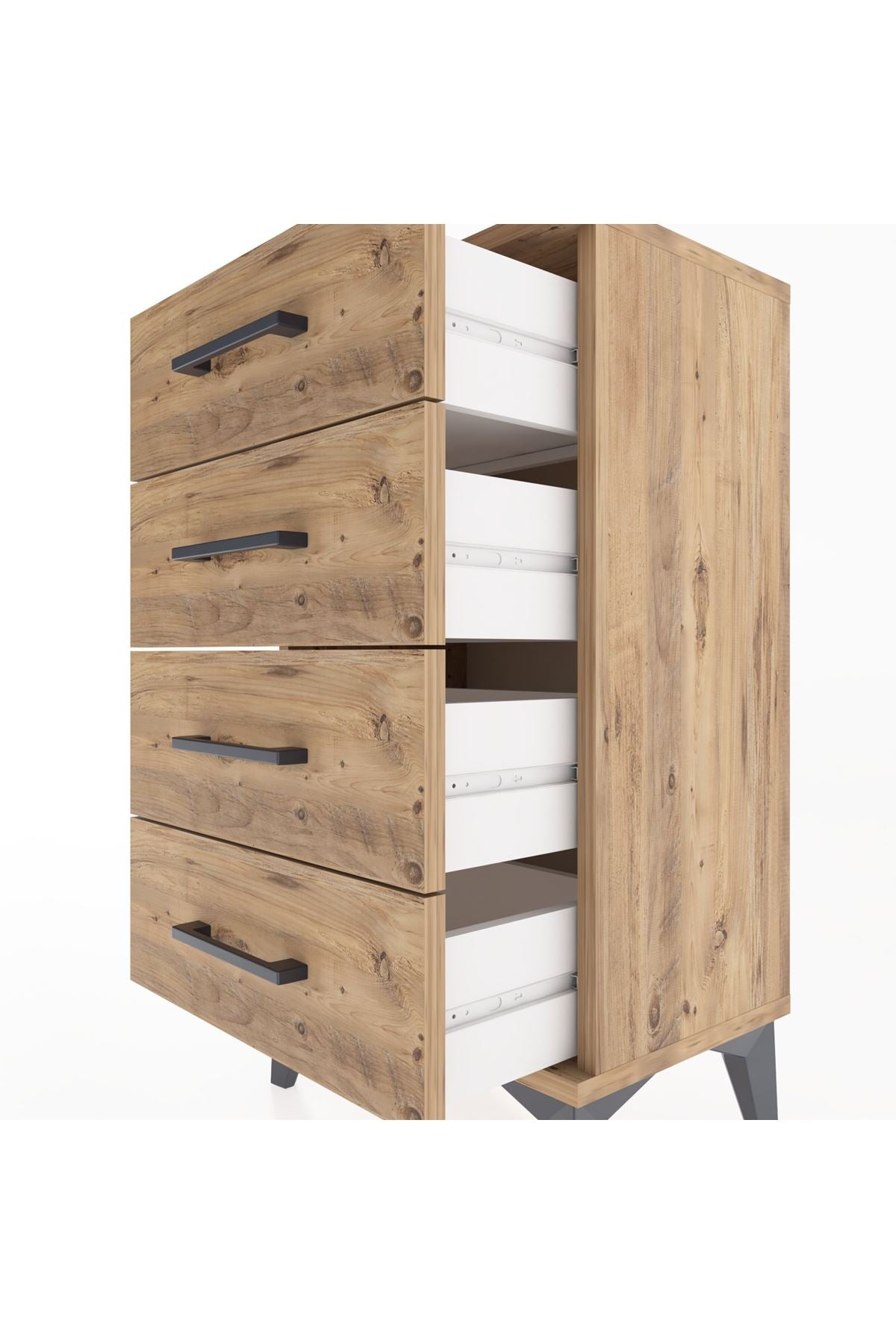 Arges Komodin 2 Raflı Tek Kapaklı 44x30x80 - S08M011V9A