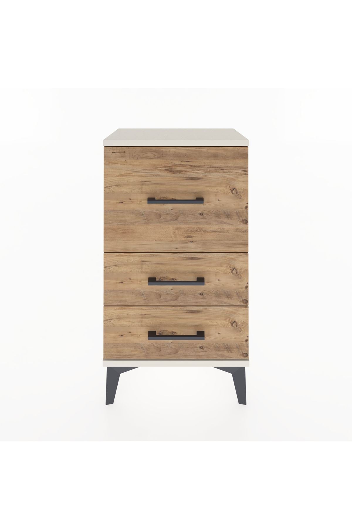 Arges Komodin Tek Raflı 2 Çekmeceli 44x30x80 - S08M014V3A