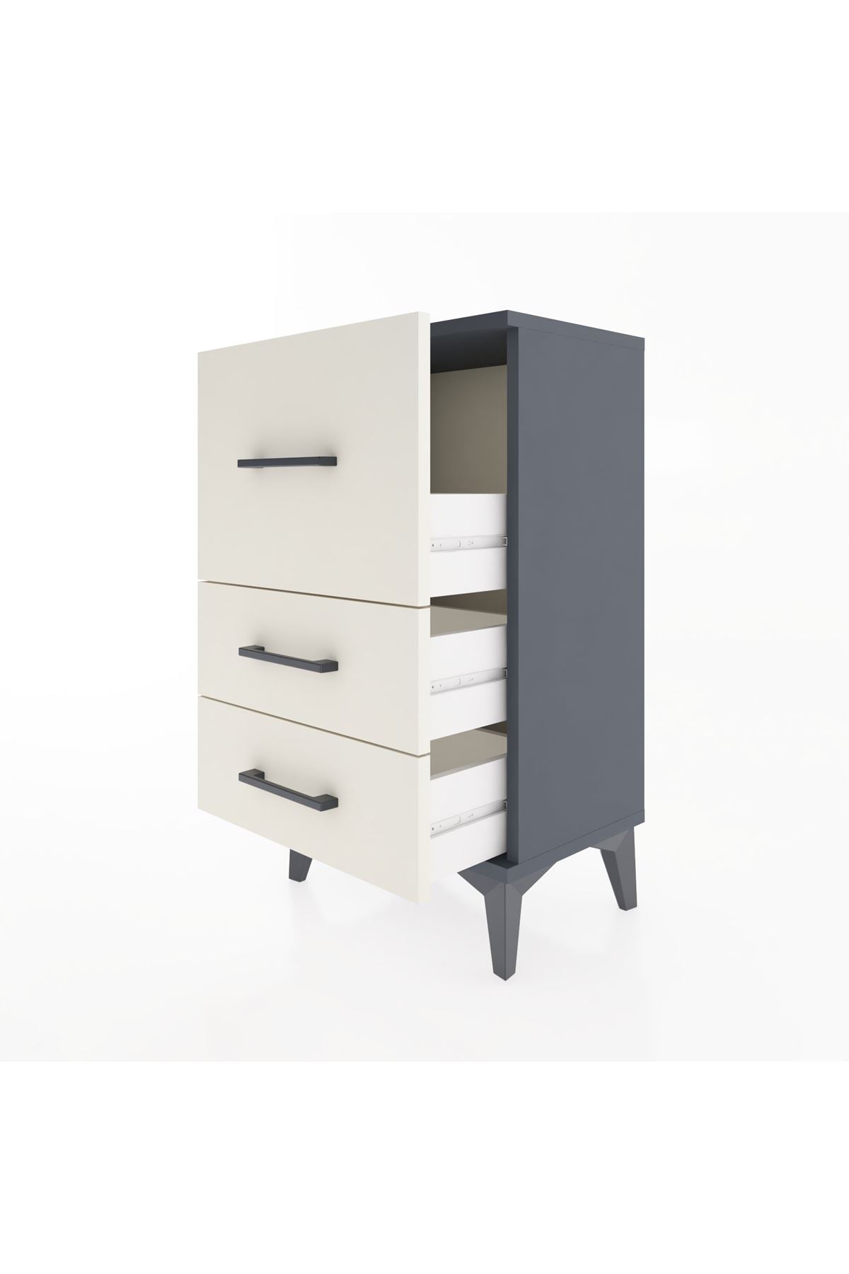 Arges Komodin Tek Raflı 2 Çekmeceli 44x30x80 - S08M014V4A