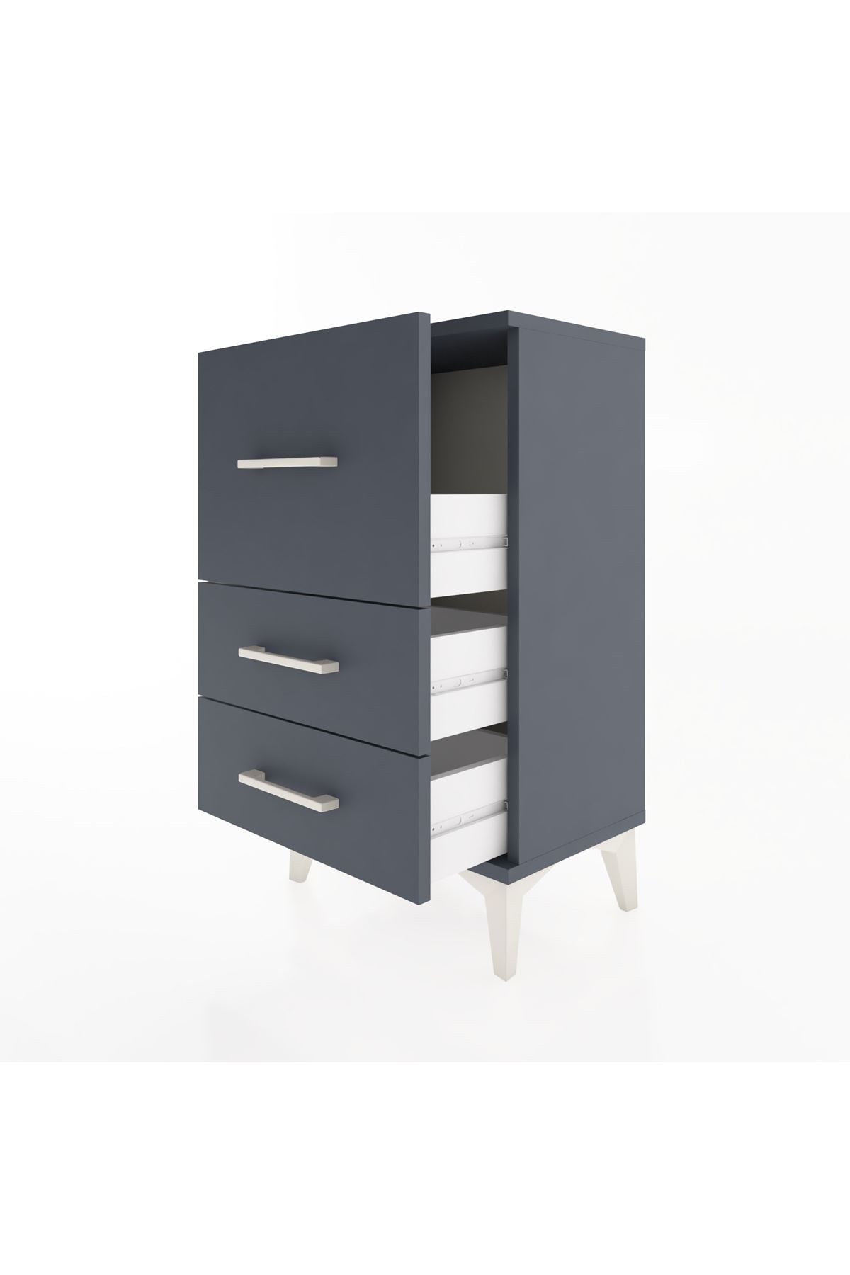 Arges Komodin Tek Raflı 2 Çekmeceli 44x30x80 - S08M014V5A