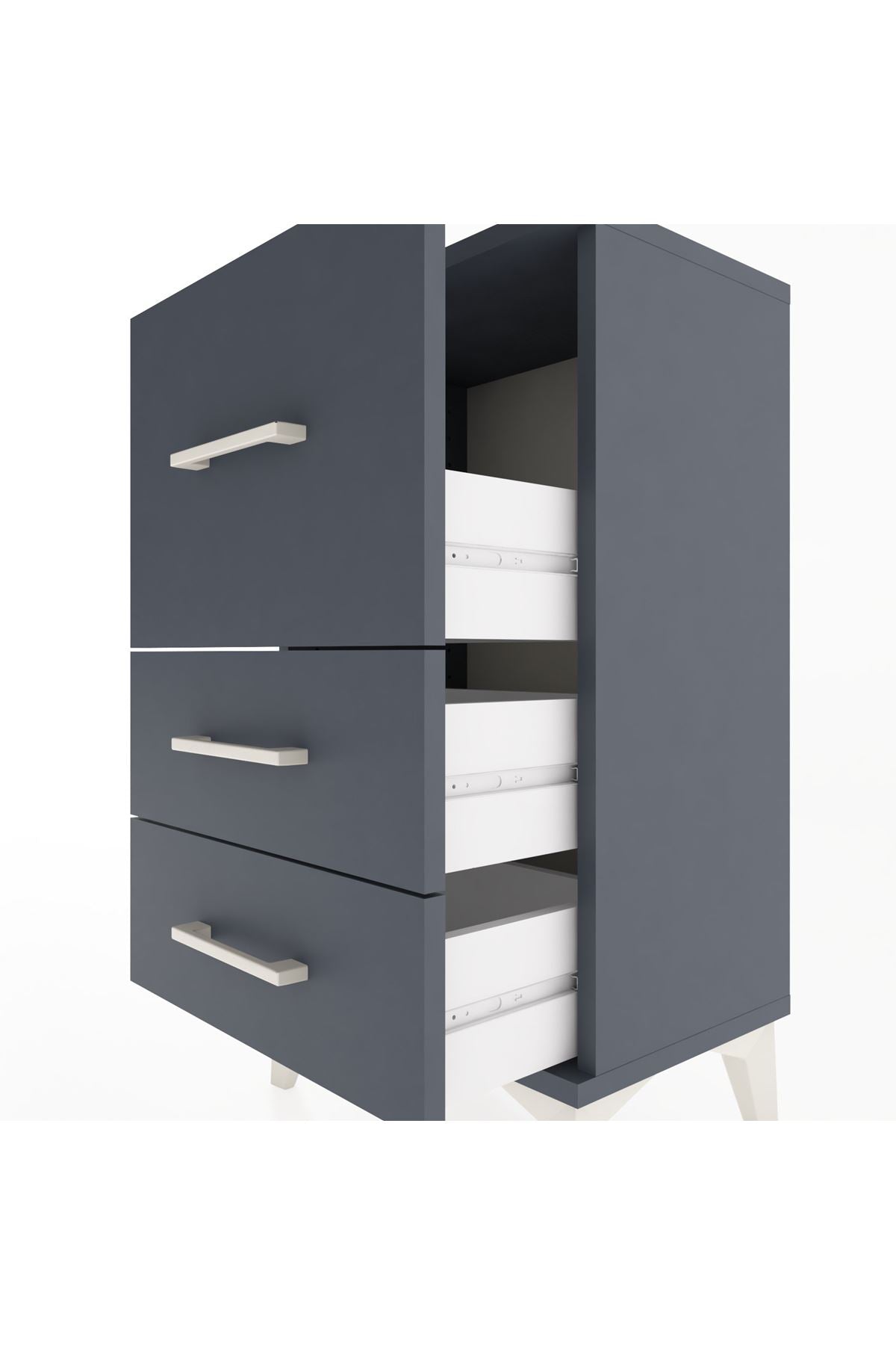 Arges Komodin Tek Raflı 2 Çekmeceli 44x30x80 - S08M014V5A