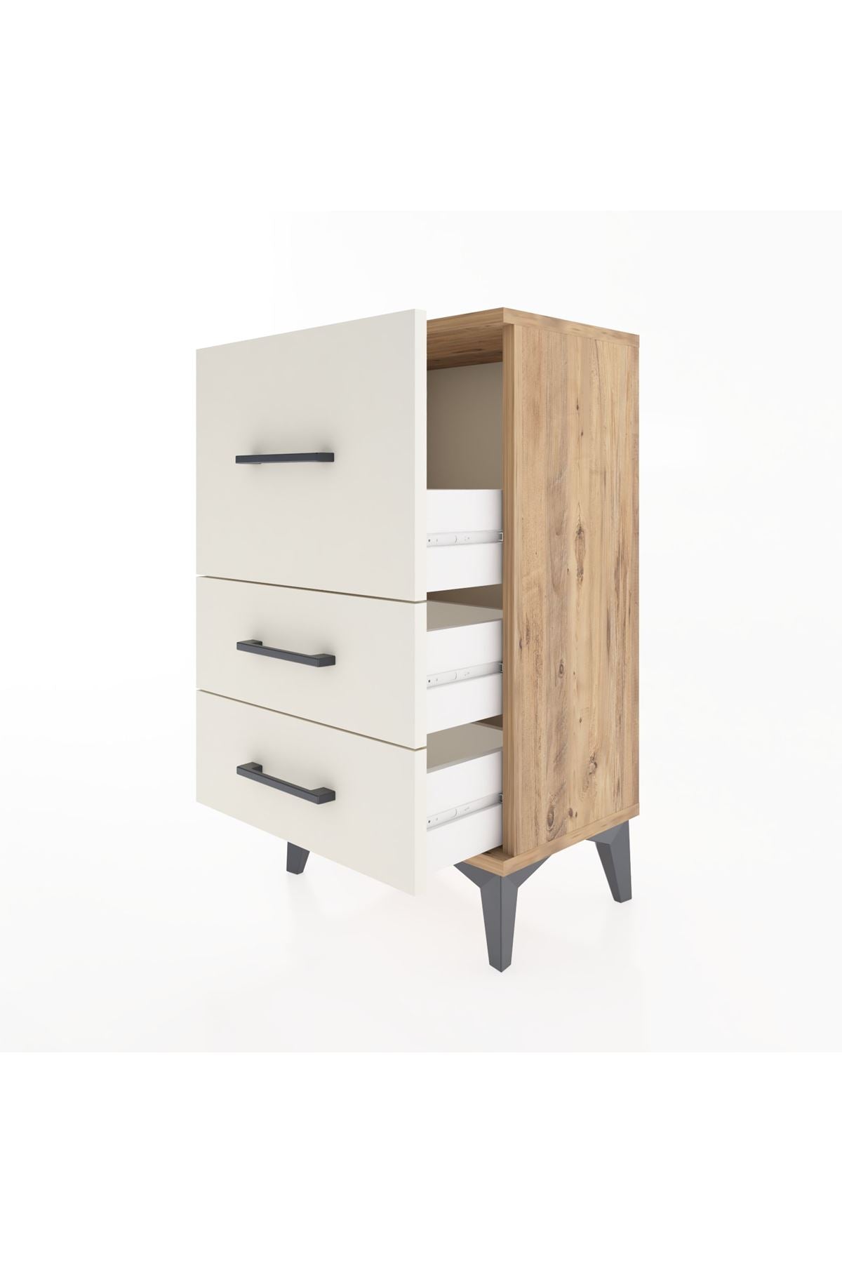 Arges Komodin Tek Raflı 2 Çekmeceli 44x30x80 - S08M014V7A