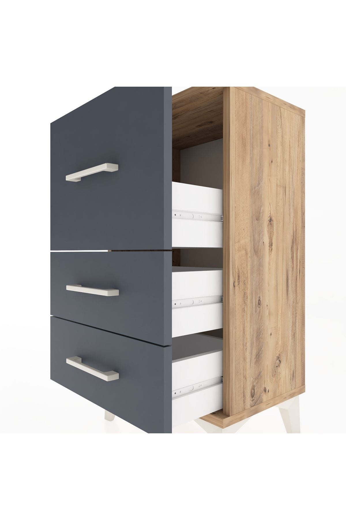 Arges Komodin Tek Raflı 2 Çekmeceli 44x30x80 - S08M014V8A