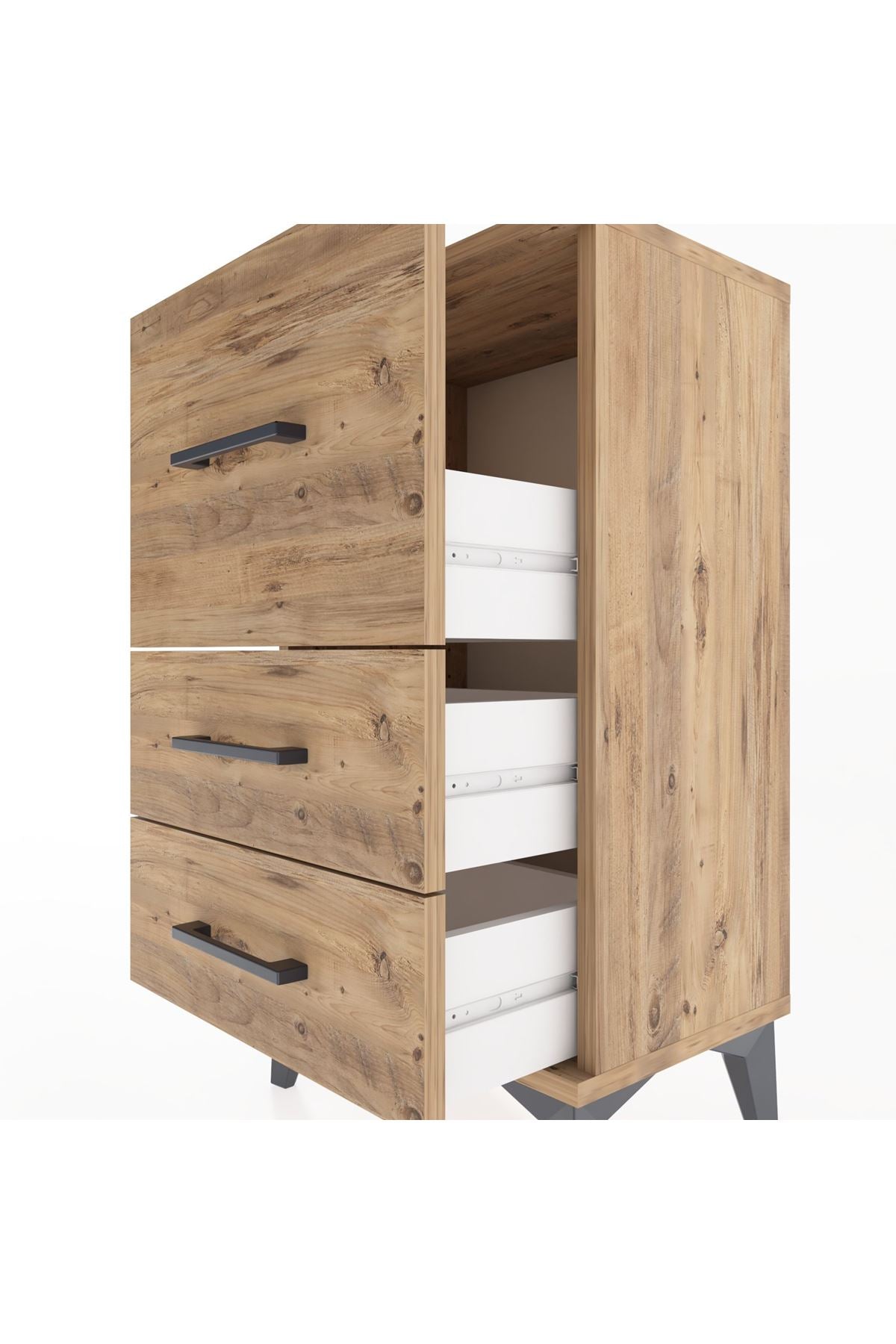 Arges Komodin Tek Raflı 2 Çekmeceli 44x30x80 - S08M014V9A