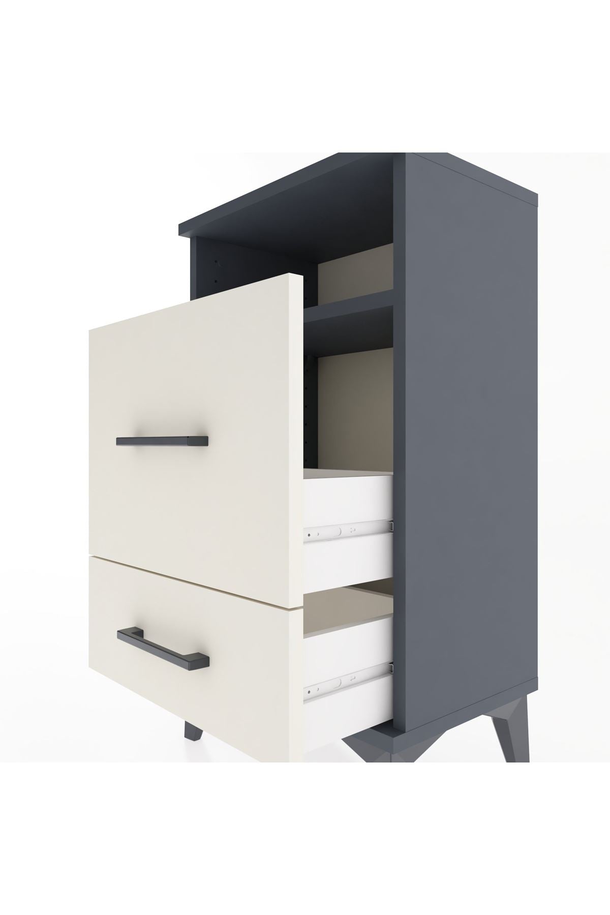Arges Komodin Tek Raflı 2 Çekmeceli 44x30x80 - S08M017V4A