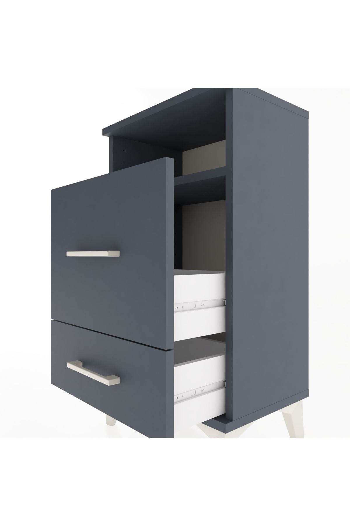 Arges Komodin Tek Raflı 2 Çekmeceli 44x30x80 - S08M017V5A