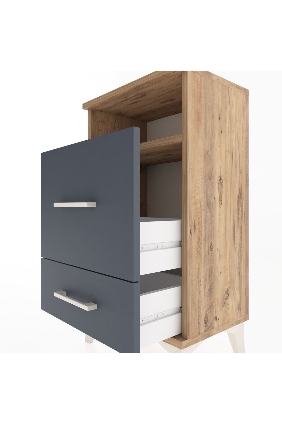 Arges Komodin Tek Raflı 2 Çekmeceli 44x30x80 - S08M017V8A