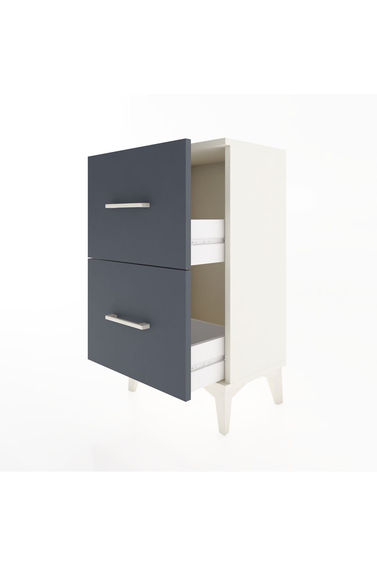 Arges Komodin Tek Raflı 2 Çekmeceli 44x30x80 - S08M018V2A