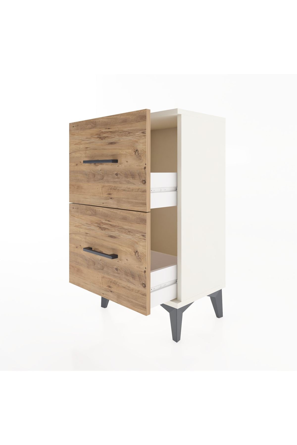Arges Komodin Tek Raflı 2 Çekmeceli 44x30x80 - S08M018V3A