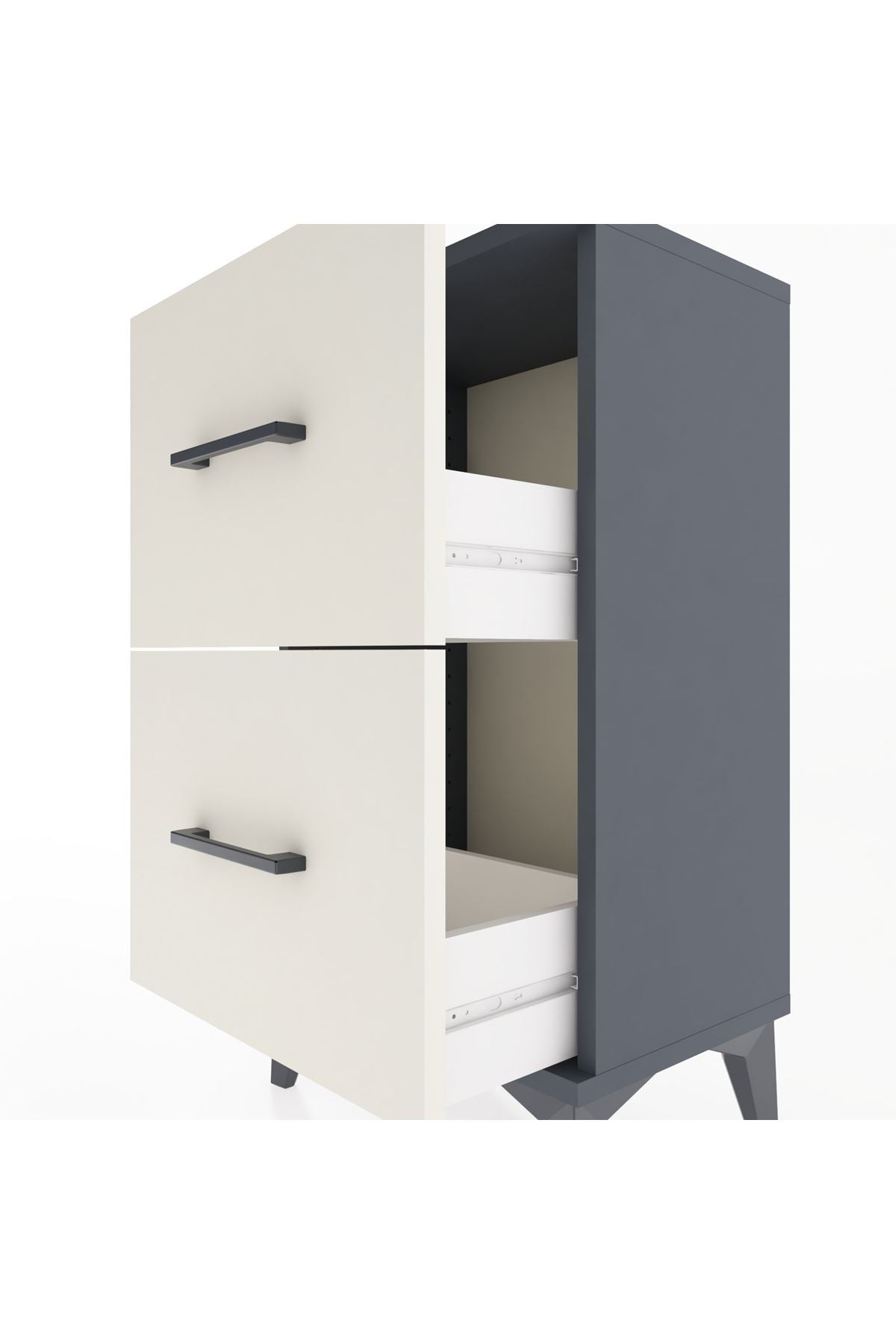 Arges Komodin Tek Raflı 2 Çekmeceli 44x30x80 - S08M018V4A