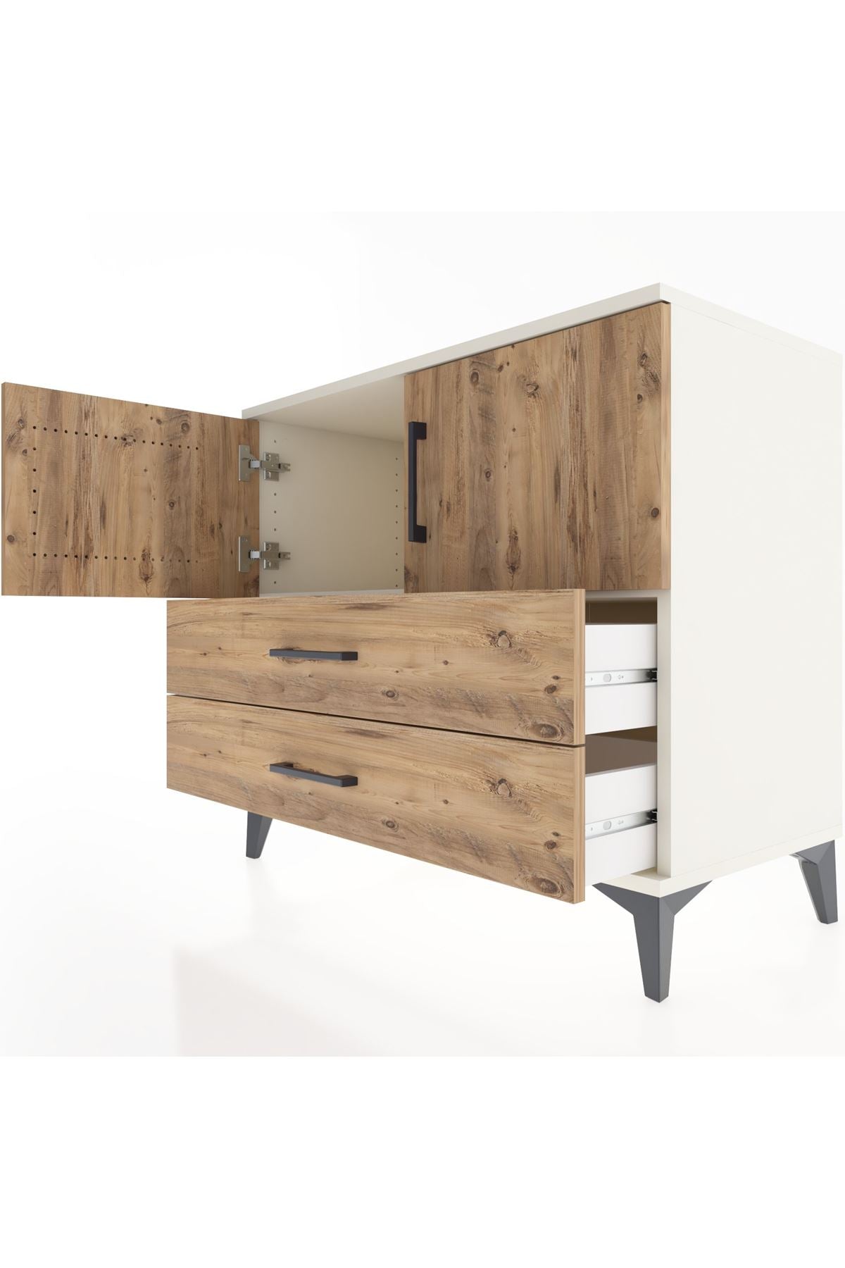 Hyperion Şifonyer Tek Raflı 2 Çekmeceli 2 Kapaklı 88x44x80 - S36M018V3B