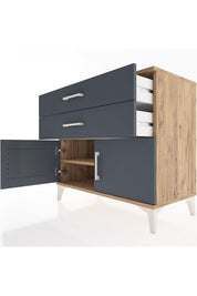 Hyperion Şifonyer Tek Raflı 2 Çekmeceli 2 Kapaklı 88x44x80 - S36M019V8B