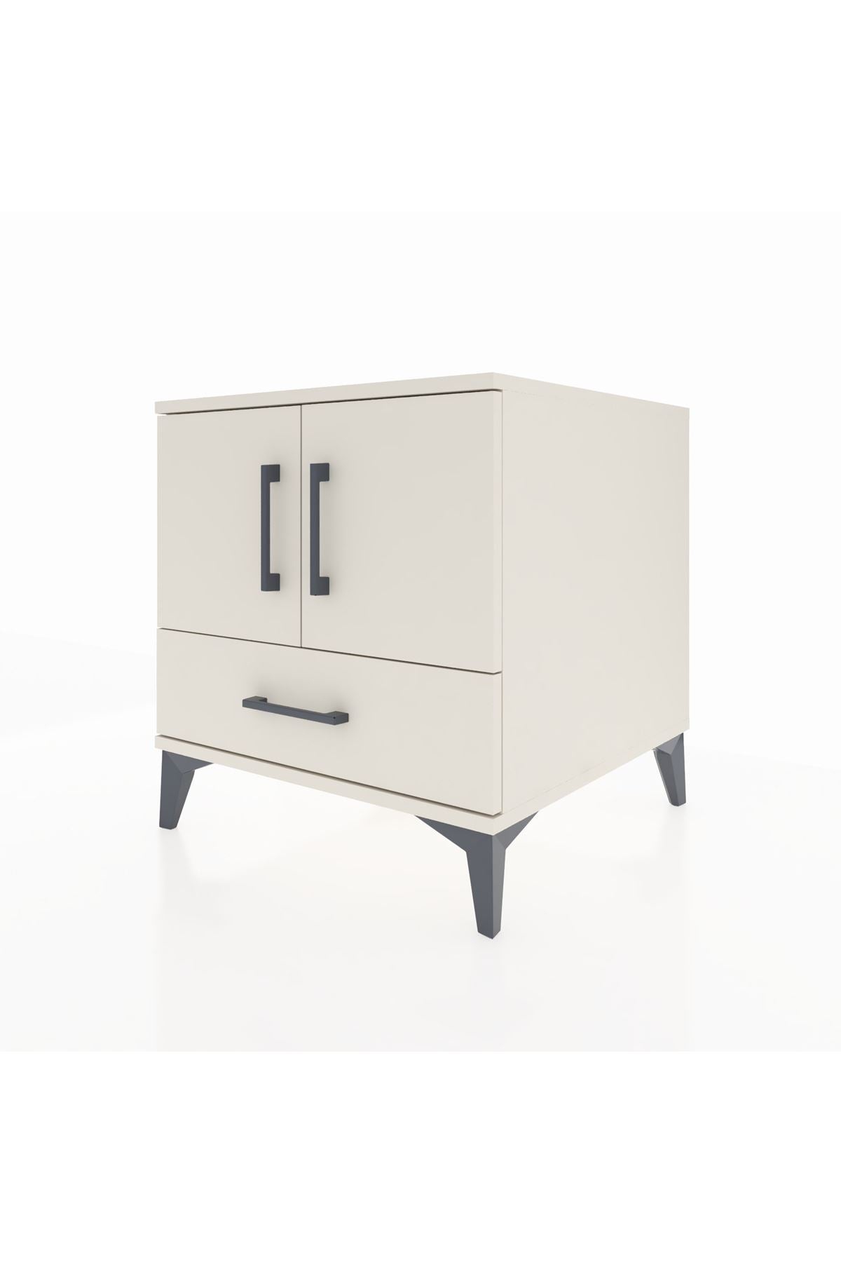 Kronos Komodin 2 Raflı Tek Çekmeceli 2 Kapaklı 60x59x64 - S78M007V1C