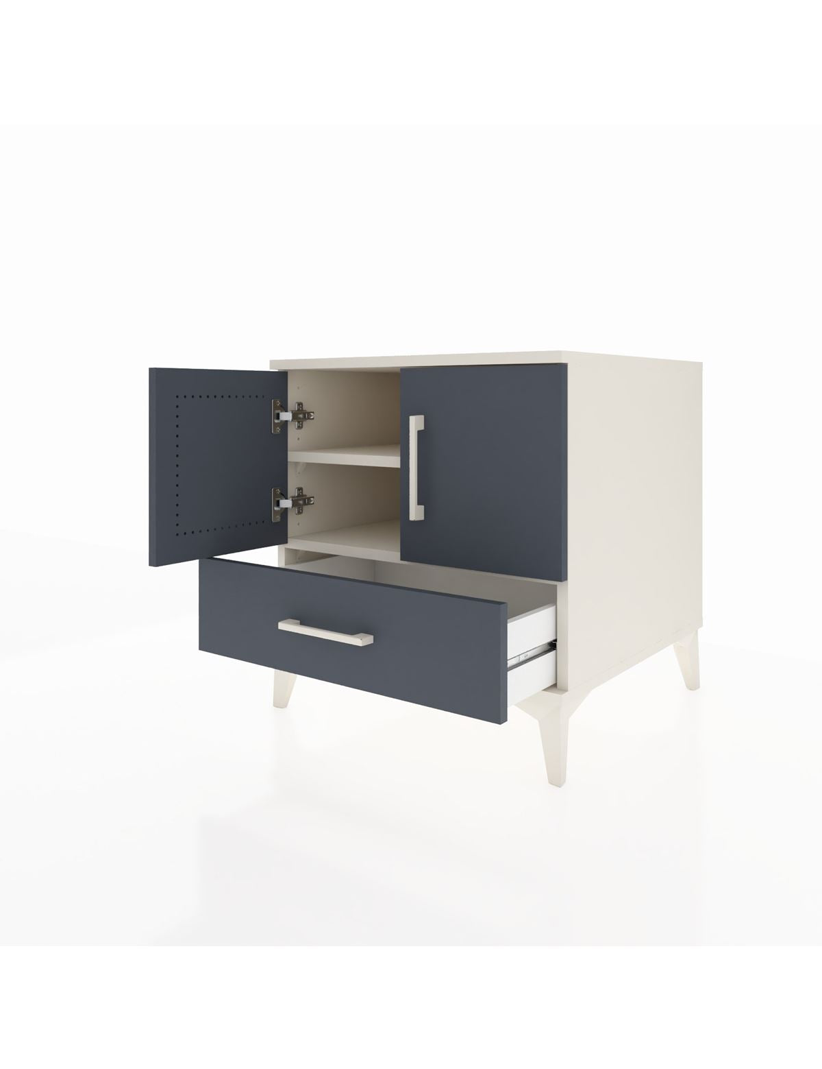Kronos Komodin 2 Raflı Tek Çekmeceli 2 Kapaklı 60x59x64 - S78M007V2C