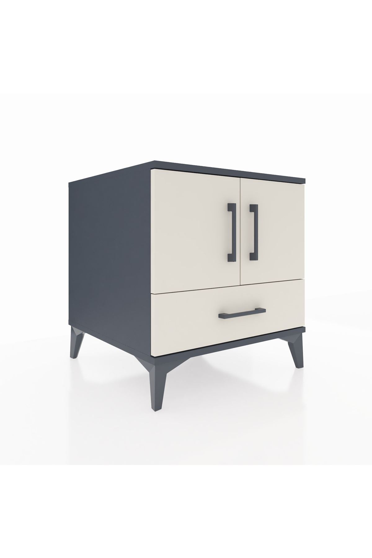 Kronos Komodin 2 Raflı Tek Çekmeceli 2 Kapaklı 60x59x64 - S78M007V4C