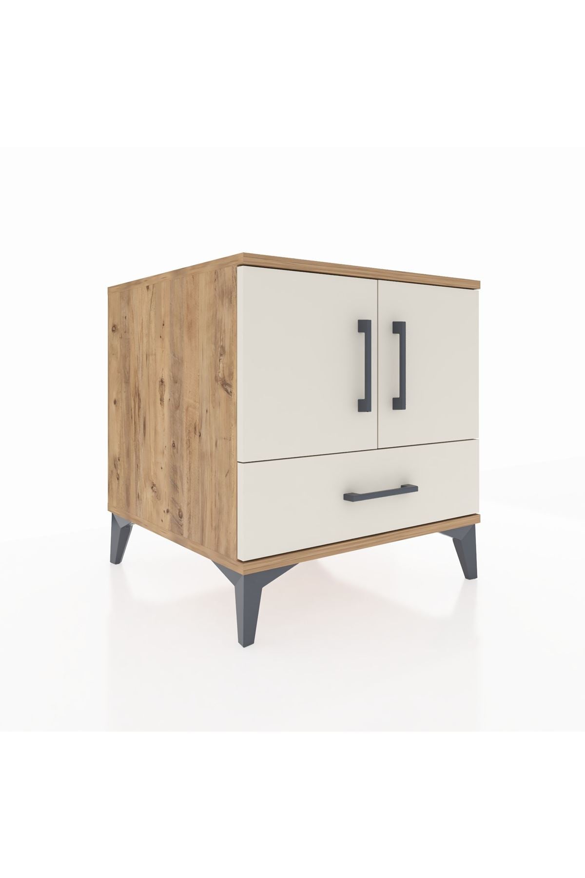 Kronos Komodin 2 Raflı Tek Çekmeceli 2 Kapaklı 60x59x64 - S78M007V7C