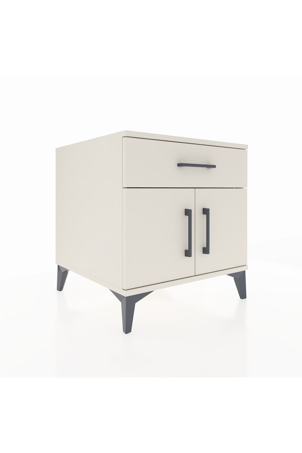 Kronos Komodin Tek Raflı Tek Çekmeceli 2 Kapaklı 60x59x64 - S78M008V1C