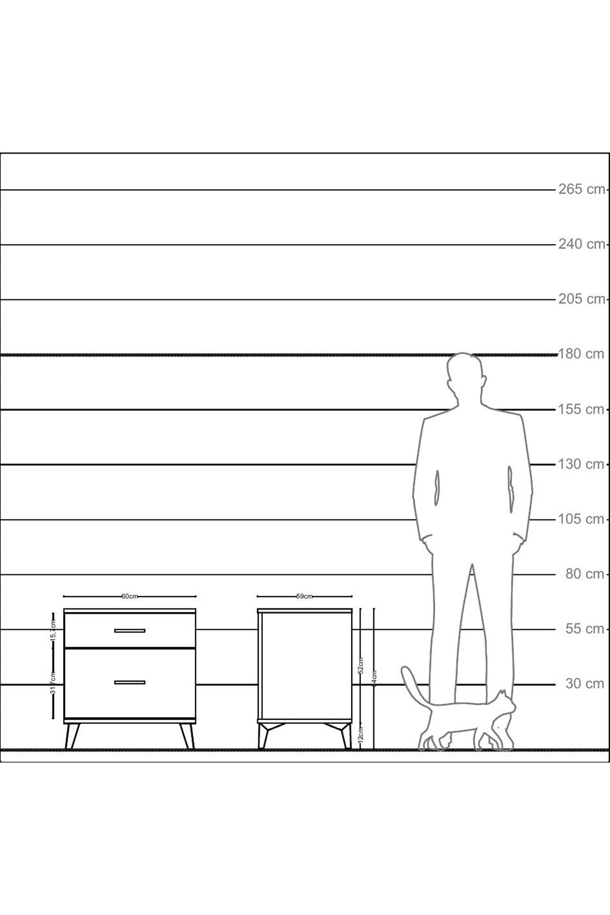 Kronos Komodin 2 Çekmeceli 60x59x64 - S78M014V5C