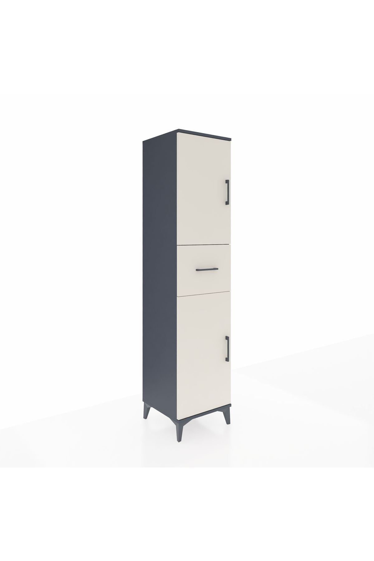 Hyperion Dolap 3 Raflı Tek Çekmeceli 2 Kapaklı 44x44x195 - S58M001V4B