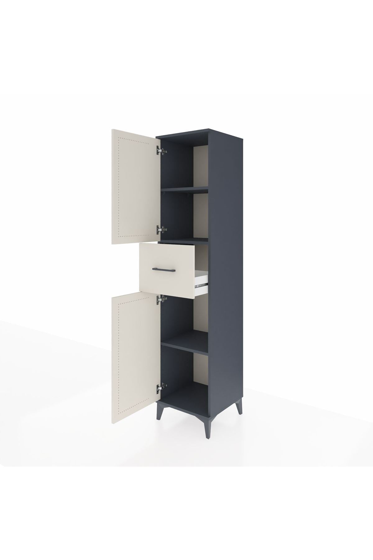 Hyperion Dolap 3 Raflı Tek Çekmeceli 2 Kapaklı 44x44x195 - S58M001V4B