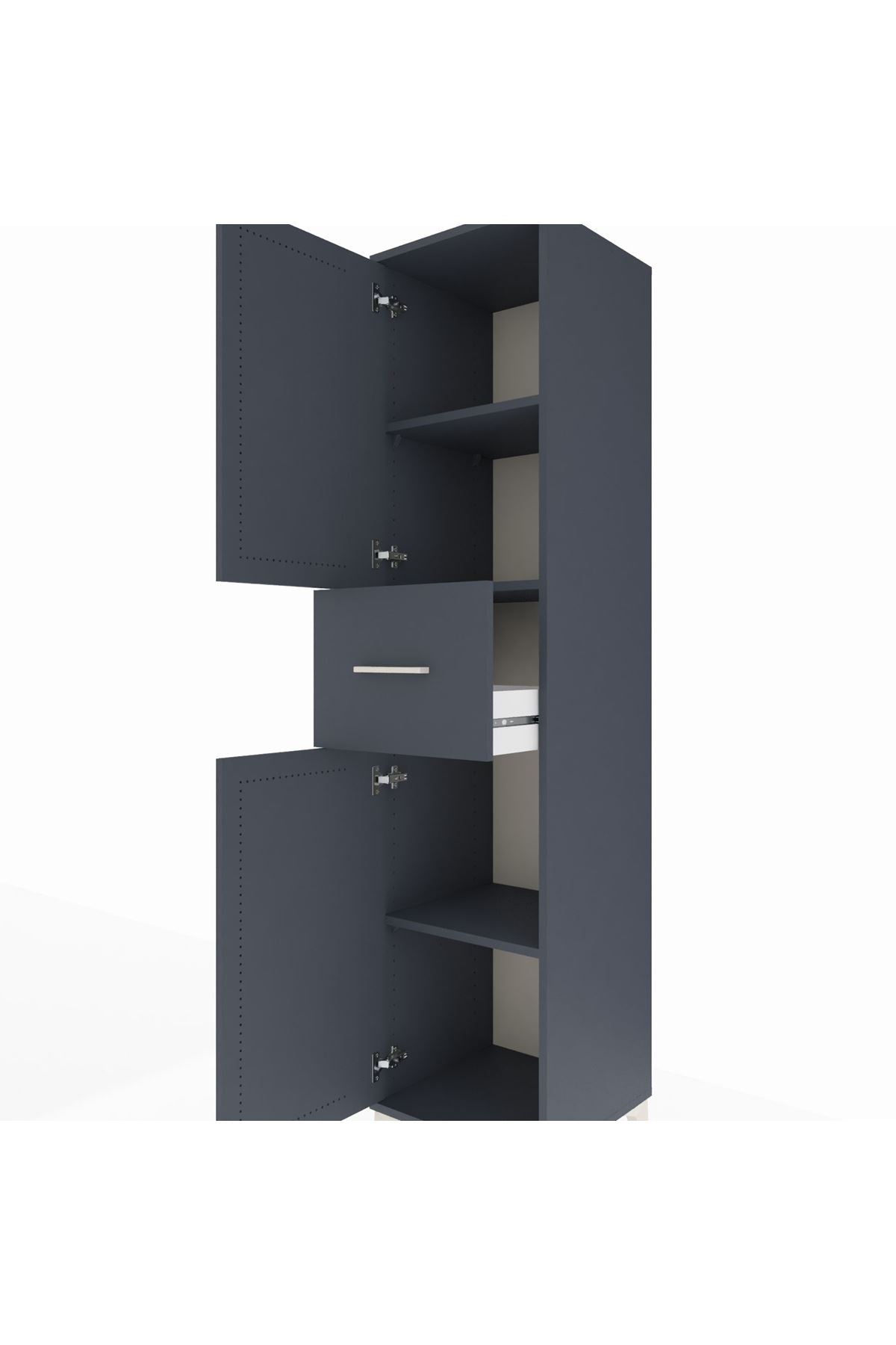 Hyperion Dolap 3 Raflı Tek Çekmeceli 2 Kapaklı 44x44x195 - S58M001V5B