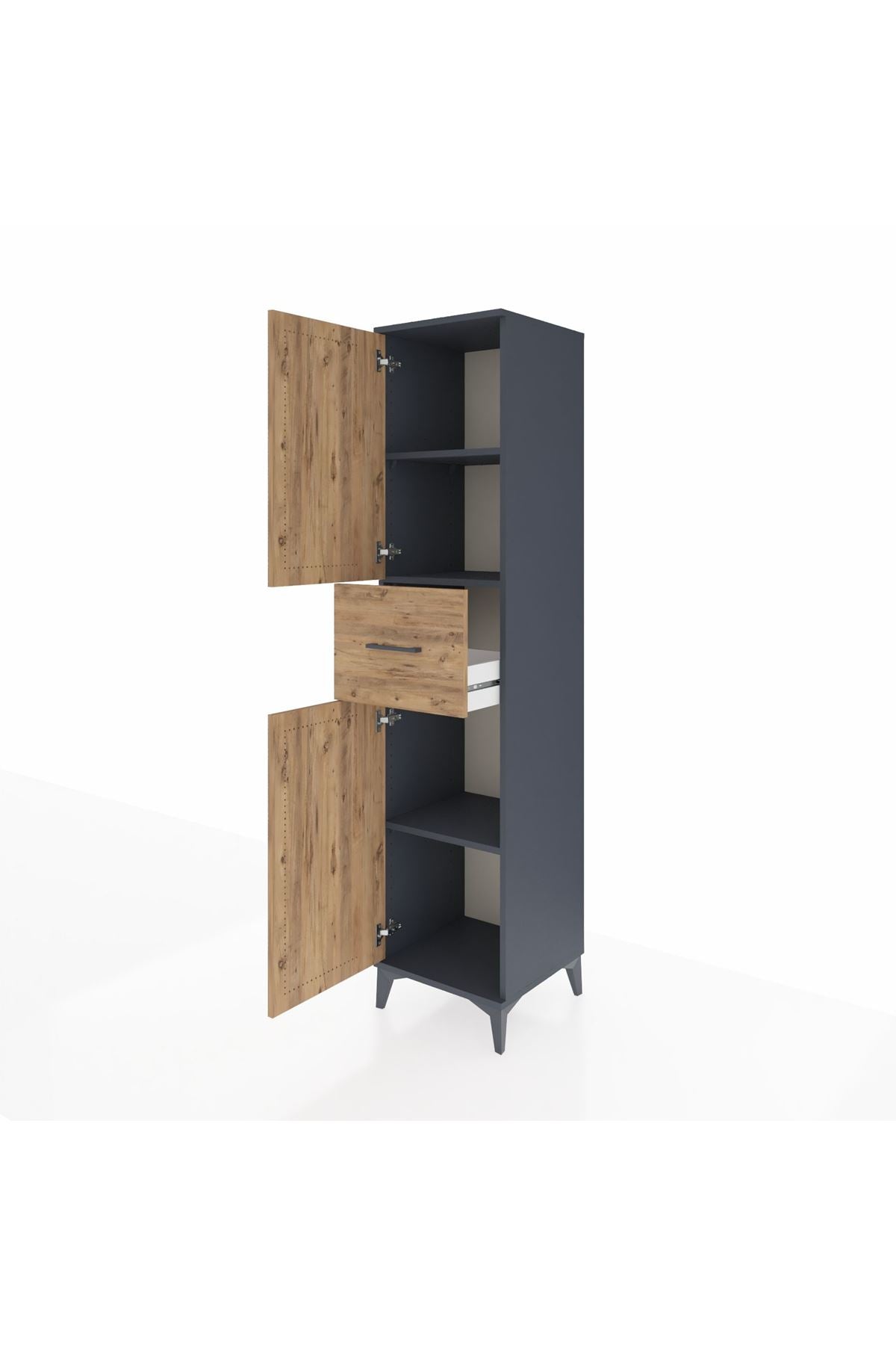 Hyperion Dolap 3 Raflı Tek Çekmeceli 2 Kapaklı 44x44x195 - S58M001V6B