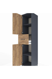 Hyperion Dolap 3 Raflı Tek Çekmeceli 2 Kapaklı 44x44x195 - S58M001V6B
