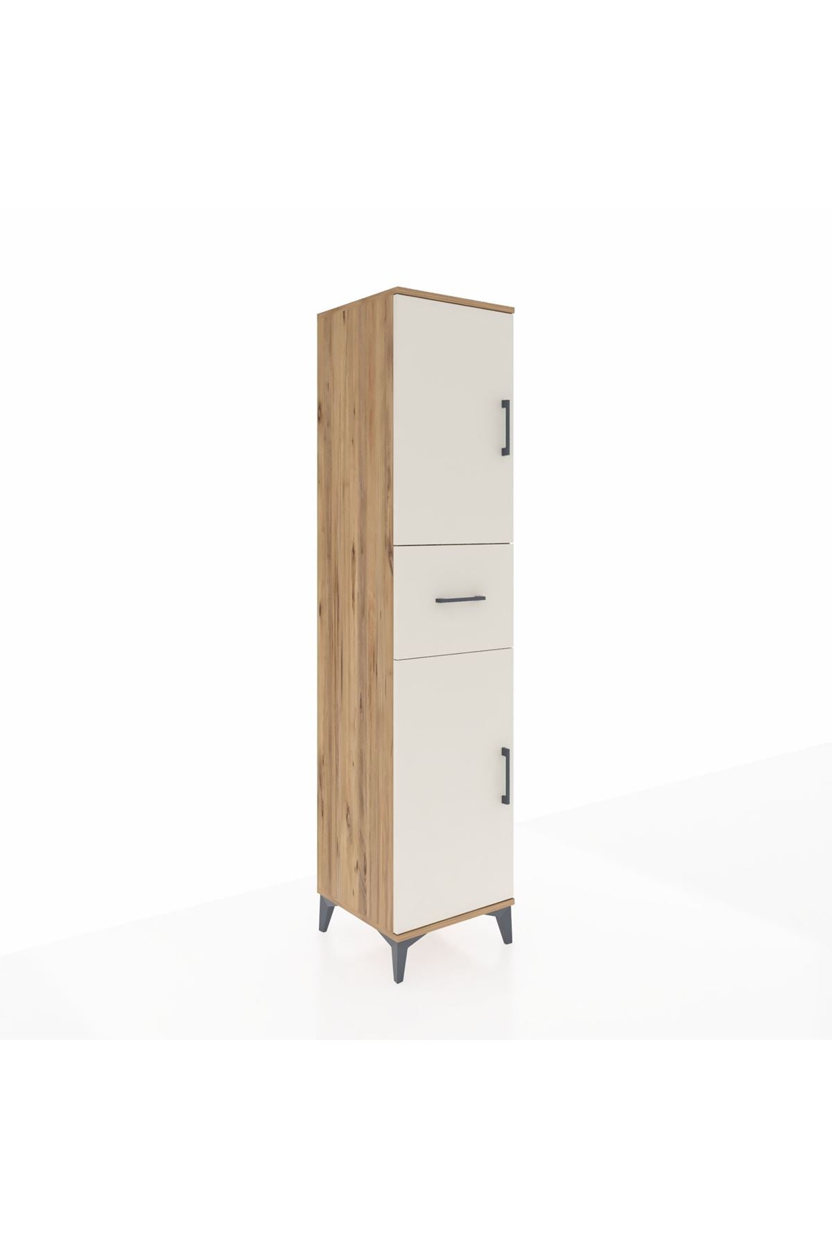 Hyperion Dolap 3 Raflı Tek Çekmeceli 2 Kapaklı 44x44x195 - S58M001V7B