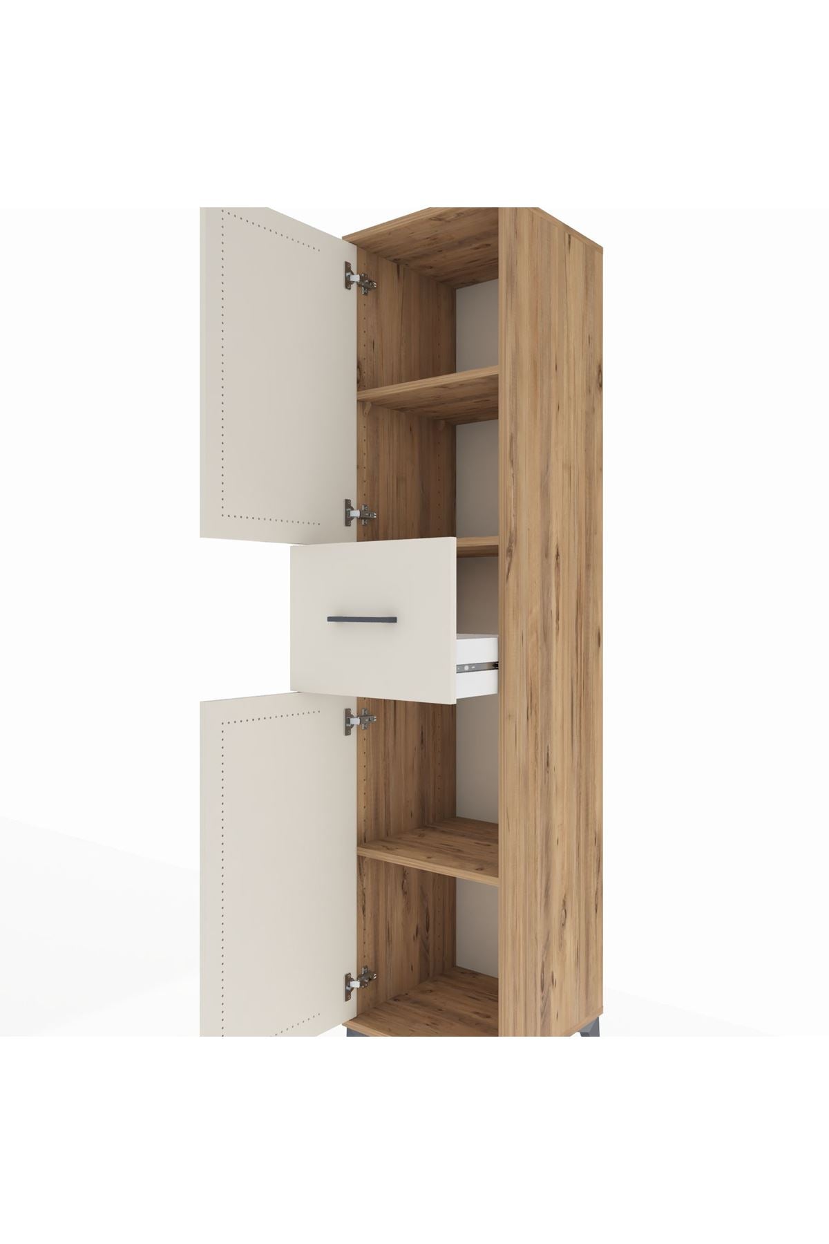 Hyperion Dolap 3 Raflı Tek Çekmeceli 2 Kapaklı 44x44x195 - S58M001V7B