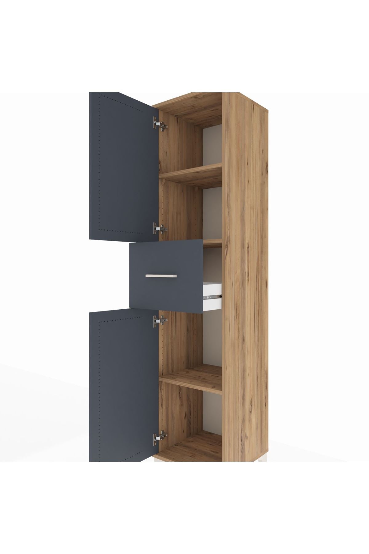 Hyperion Dolap 3 Raflı Tek Çekmeceli 2 Kapaklı 44x44x195 - S58M001V8B