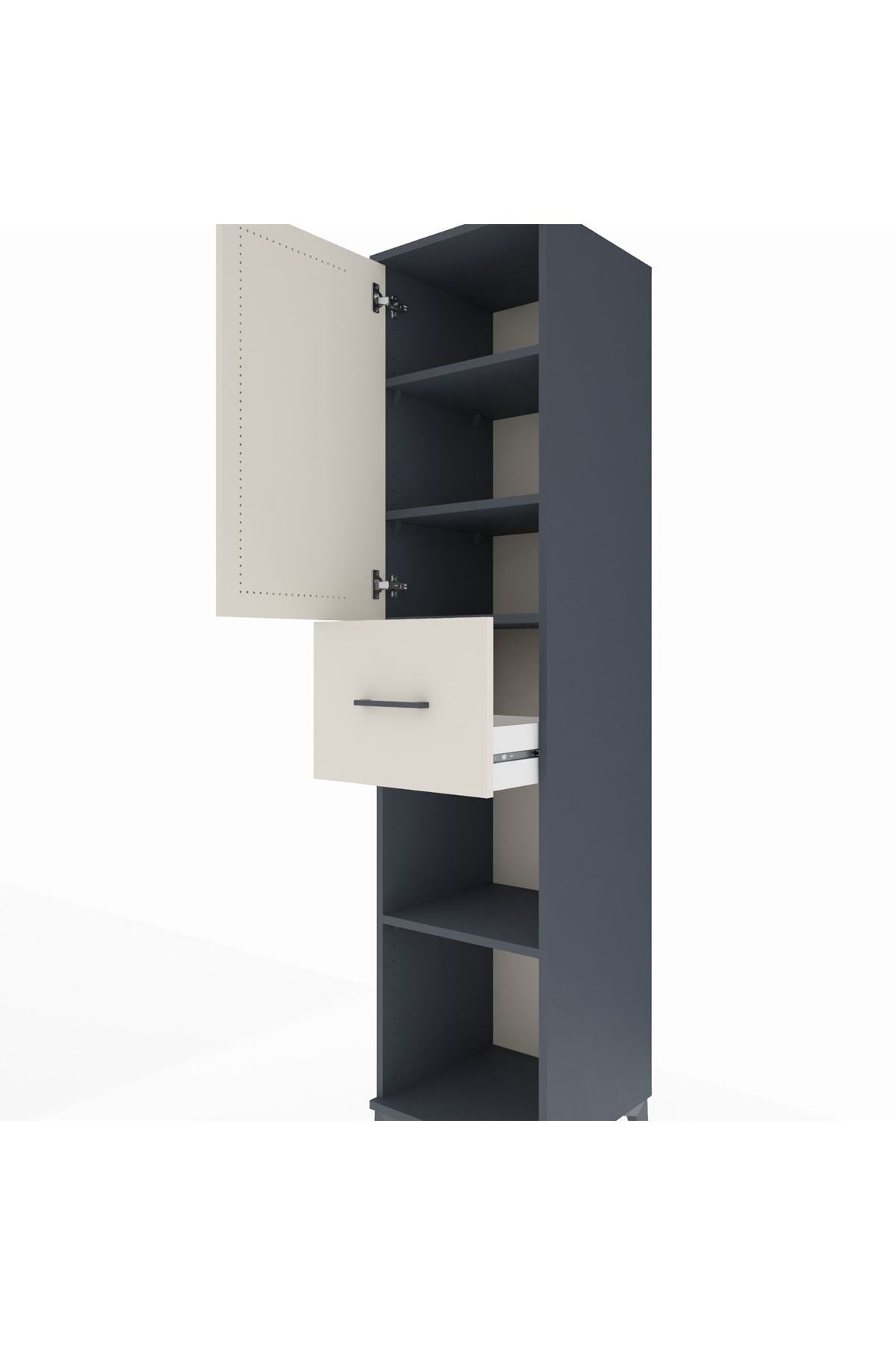 Hyperion Dolap 4 Raflı Tek Çekmeceli Tek Kapaklı 44x44x195 - S58M002V4B